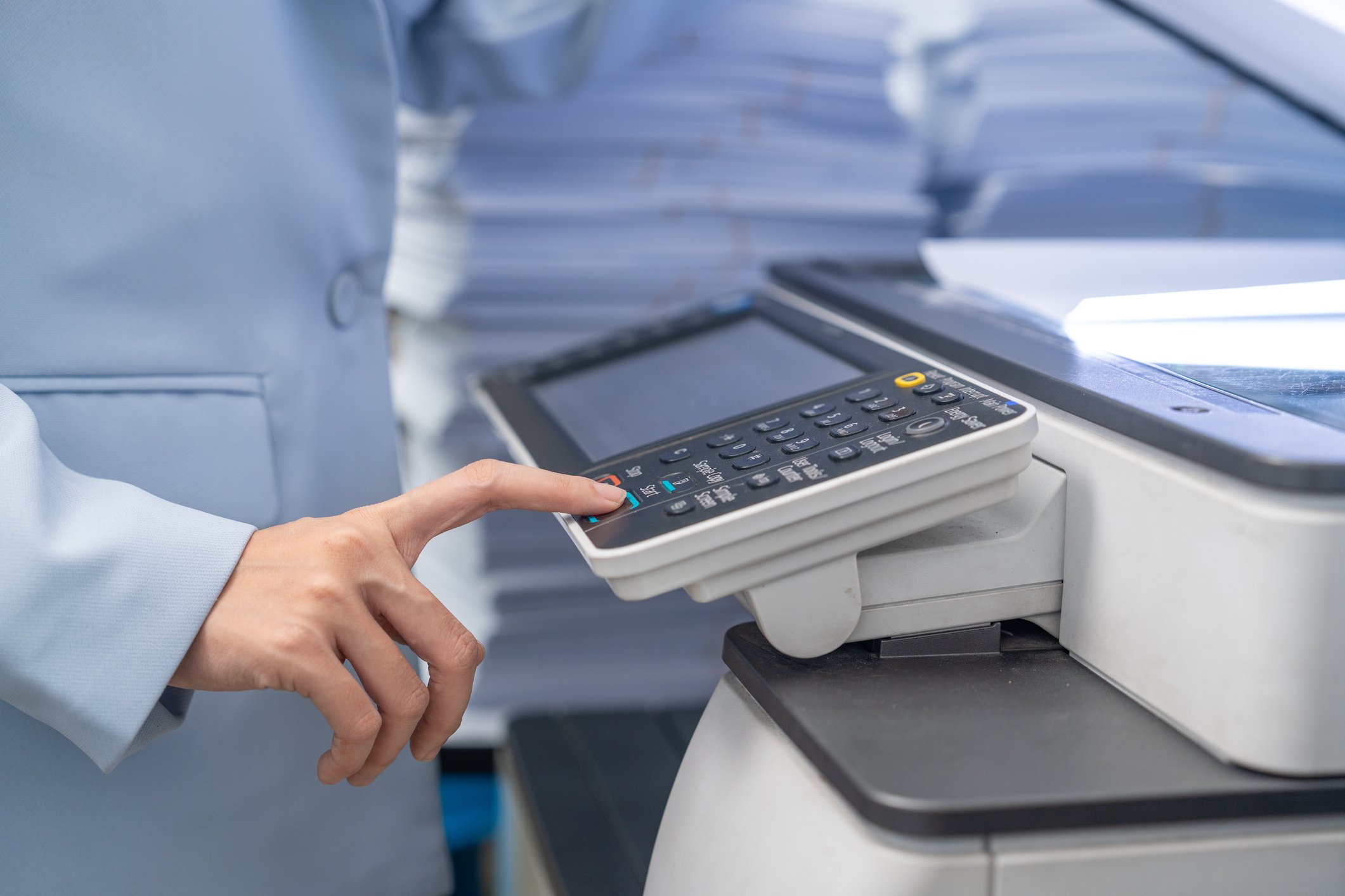 A printer in a financial-institution with advanced security features