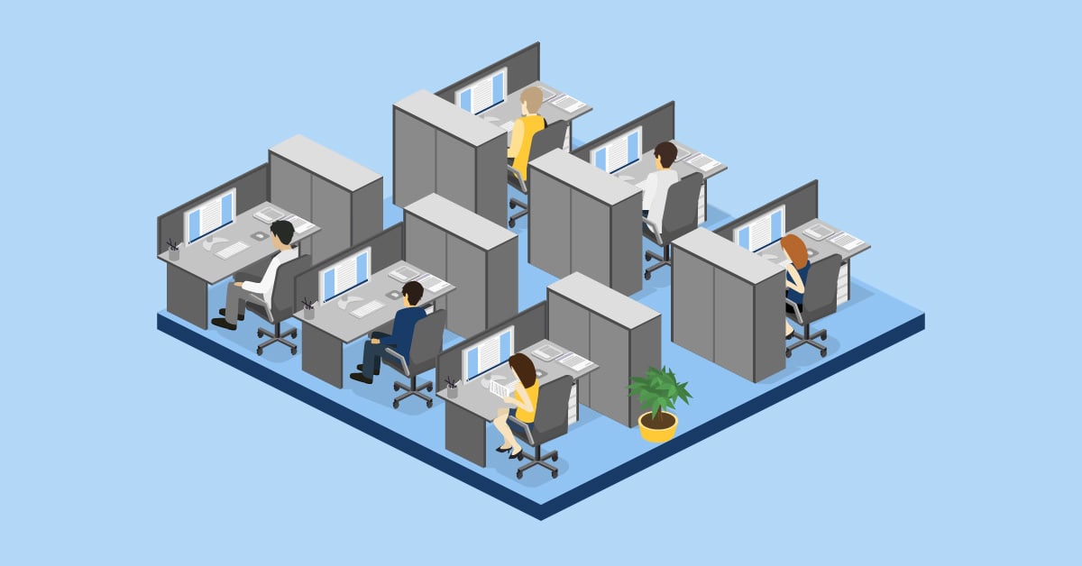 Crowded office.
