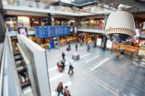 Image of a digital video surveillance system in a commerce building
