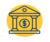 Bank storefront.
