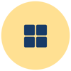 strategic level icon, four building blocks